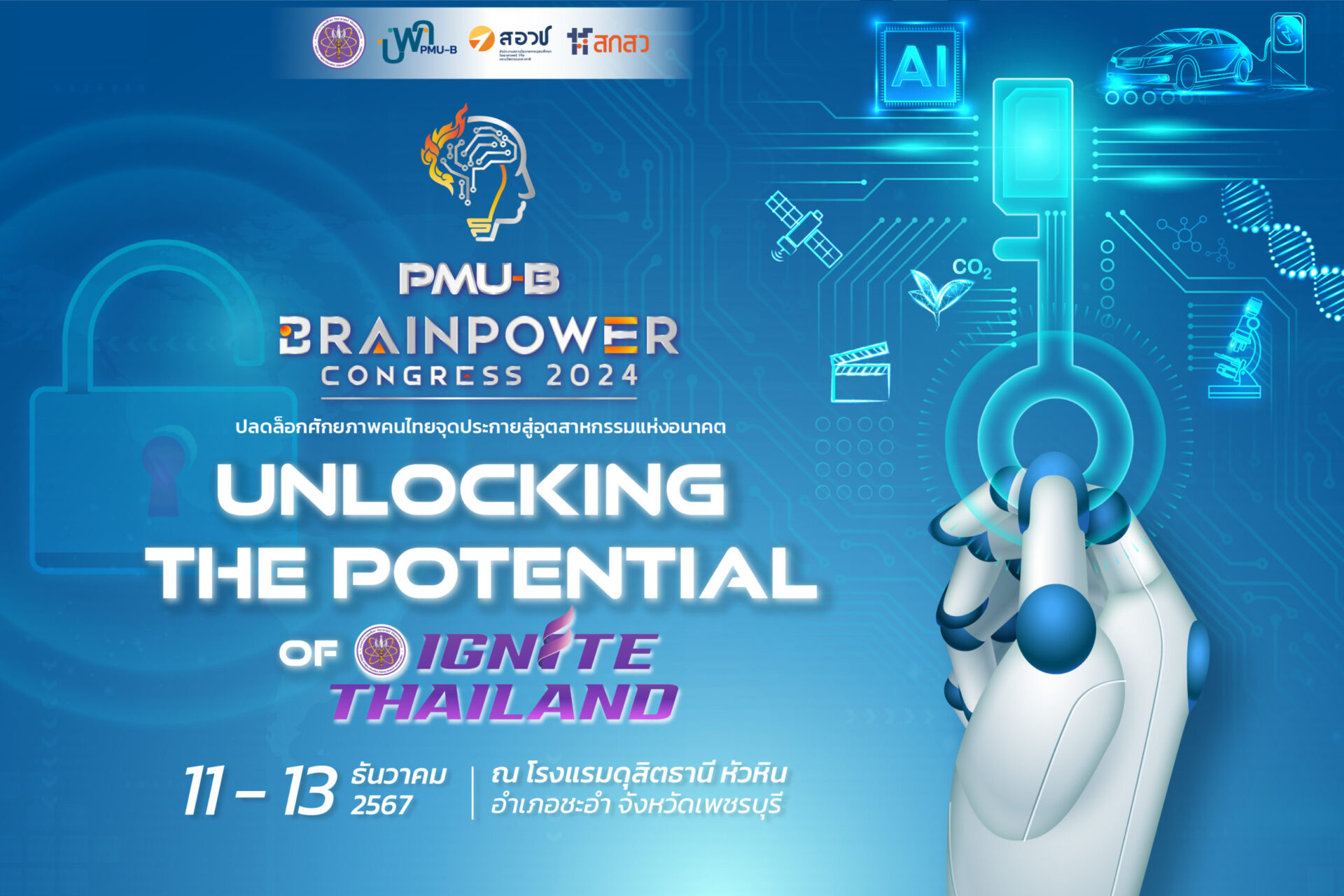 การเผยแพร่ความก้าวหน้างานวิจัยและโครงการด้าน Net Zero ในงานประชุมวิชาการ PMU-B Brainpower Congress 2024